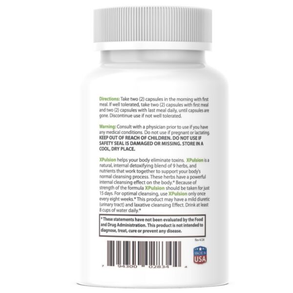 Version 1.0.0 Vista lateral cápsulas Herbal Extreme XPulsion para limpieza