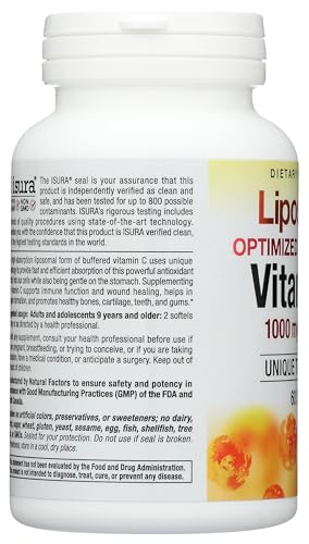 Vista lateral cápsulas Vitamina C Natural Factors