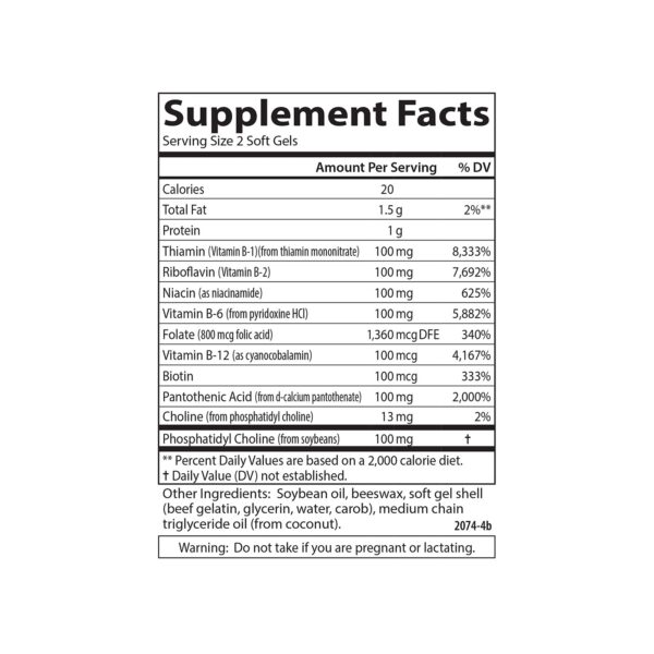 Version 1.0.0 Vista lateral Carlson B-100 cápsulas blandas 200 unidades