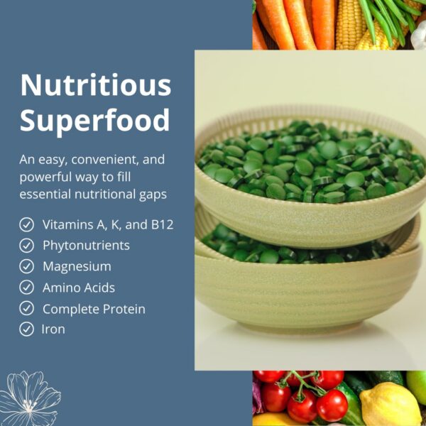 Vista lateral del envase espirulina Nutrex Hawaii