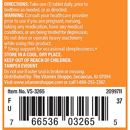 Vista lateral del envase de melatonina 10mg The Vitamin Shoppe