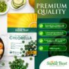 Vista lateral de envase del suplemento Sunlit Best Chlorella orgánica