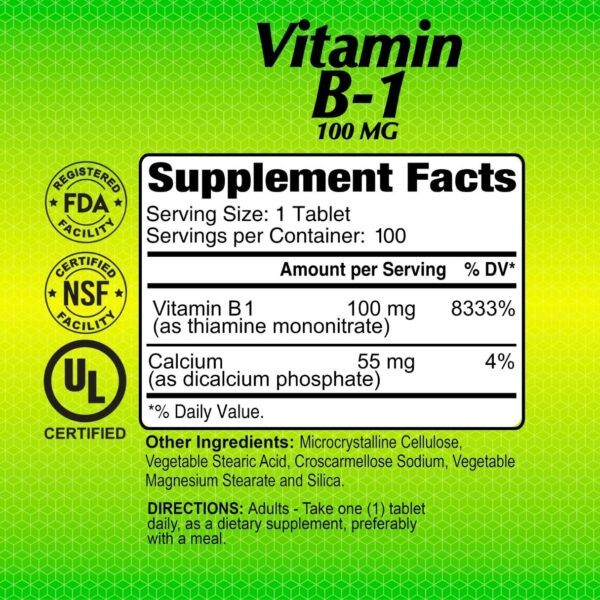 Version 1.0.0 Vista lateral envase vitamina B-1 100 mg ALFA VITAMINS