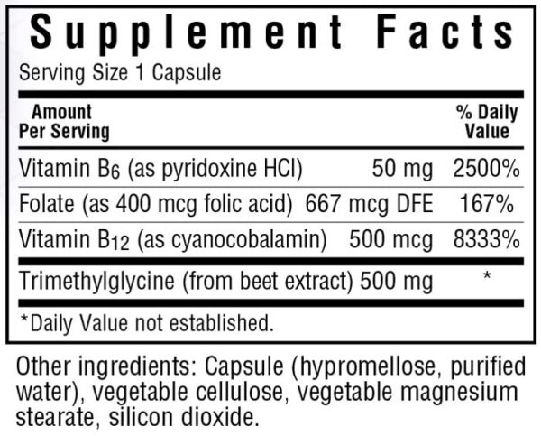 Vista lateral frasco fórmula homocisteína BlueBonnet