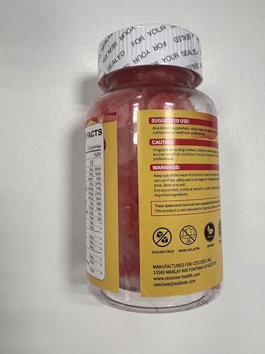 Vista lateral del frasco de gomitas