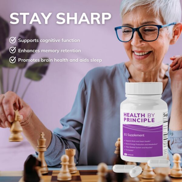 Version 1.0.0 Vista lateral frasco suplemento b1 HEALTH BY PRINCIPLE