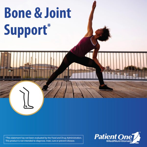 Version 1.0.0 Vista lateral frasco suplemento Patient One articulaciones
