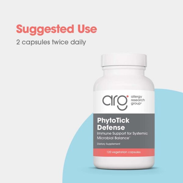 Vista lateral frasco suplemento inmunológico Phyto Tick Defense
