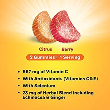 Vista lateral gomitas Airborne vitamina c para niños