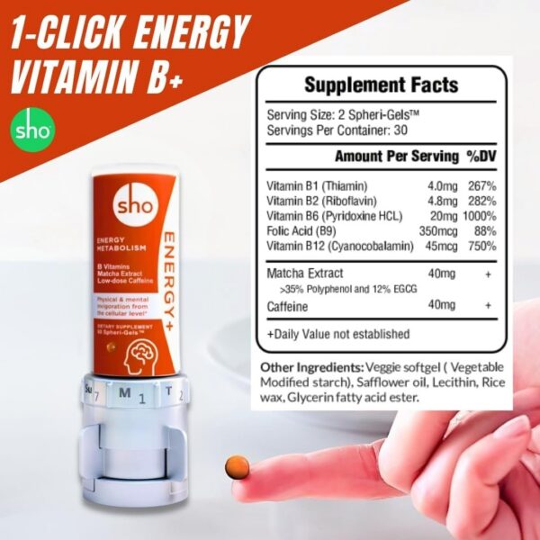 Suplemento vegano SHO energía para enfoque sin nerviosismo