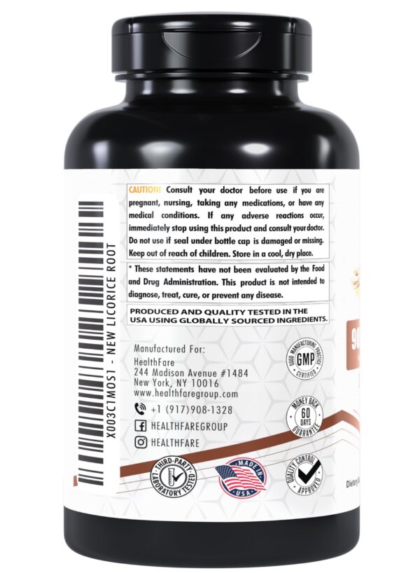 Vista lateral suplemento regaliz Healthfare 900mg