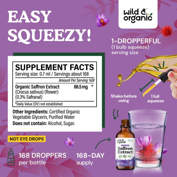 Vista lateral botella tintura de azafrán silvestre