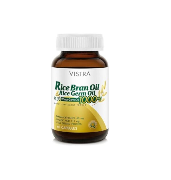 Etiqueta frontal de Vistra aceite salvado de arroz