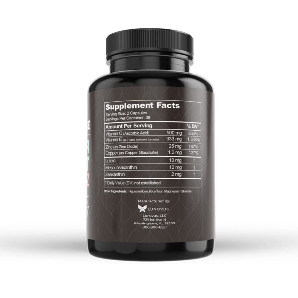 Etiqueta azul de Macular Support Meso-Z