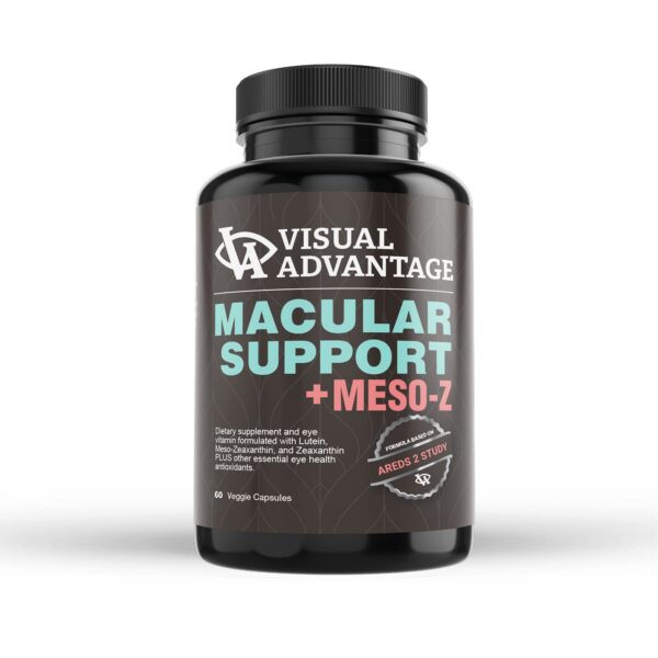 Macular Support Meso-Z frasco y etiqueta azul