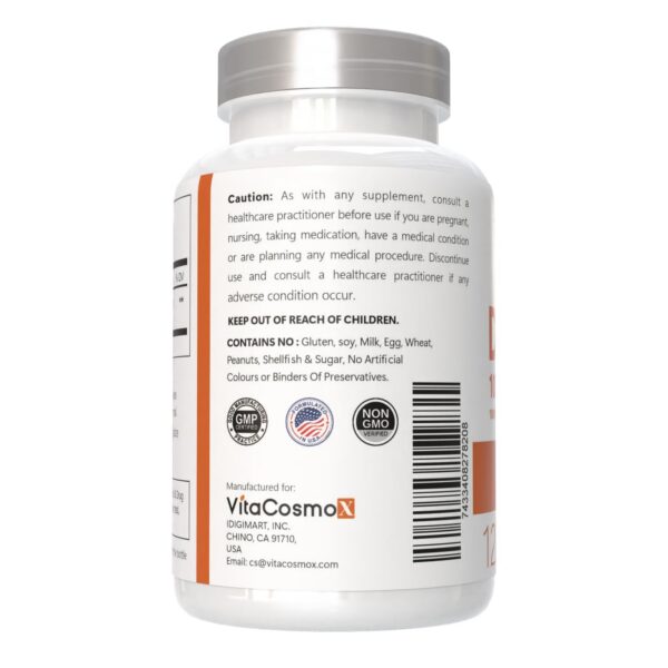 Frasco compacto de 4.4 pulgadas de alto por 2.3 pulgadas de diámetro