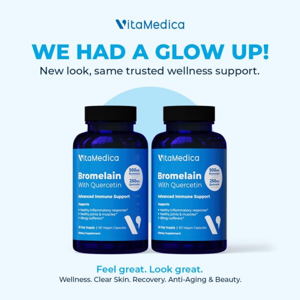 Version 1.0.0 Etiqueta frontal VitaMedica Bromelina y Quercetina