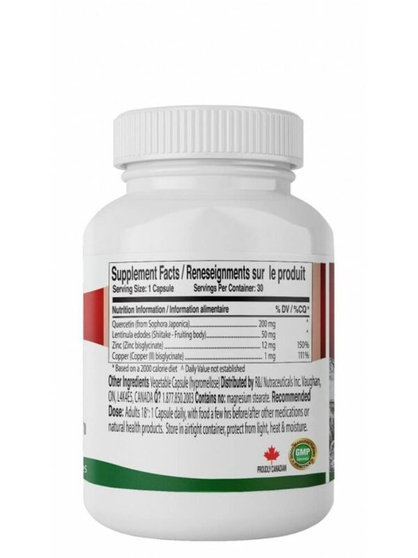 Etiqueta Zinc Plus Quercetin VitaTree