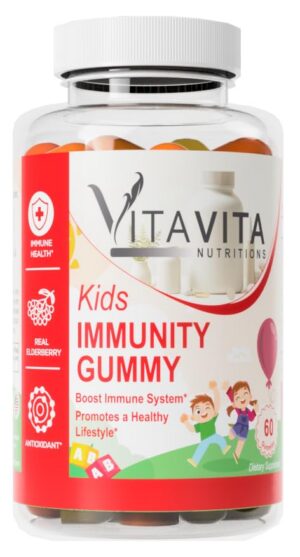 Frasco VitaVita Kids Gummies con etiqueta frontal