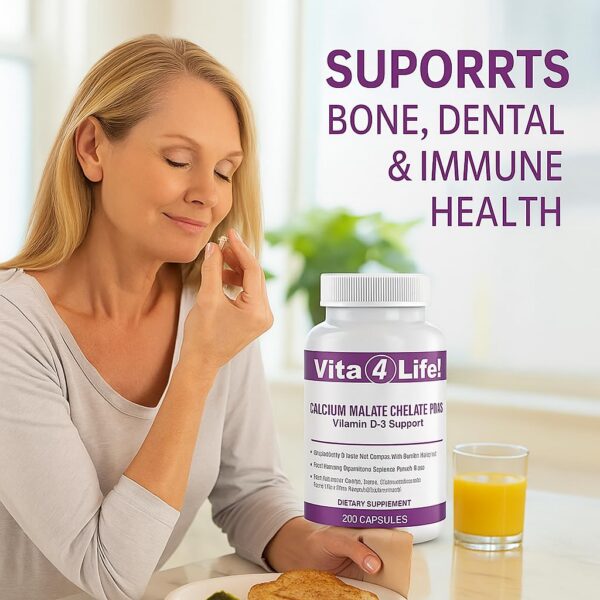 Etiqueta de Vita4Life Calcium Malate + D3