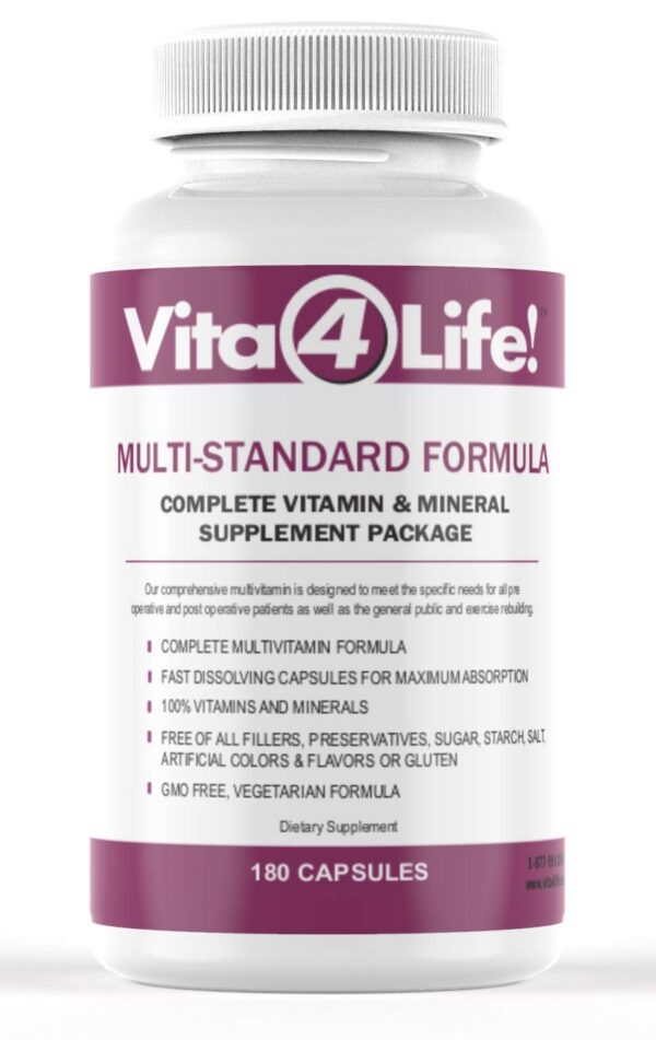 Vita4Life multivitaminas bariátricas 180 cápsulas frasco