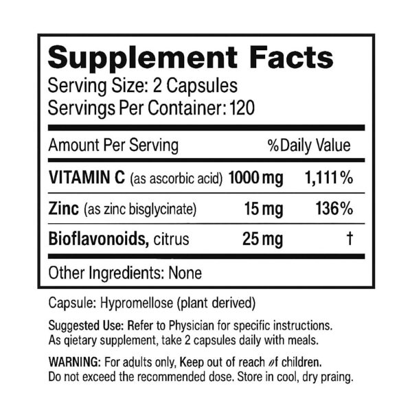 Etiqueta frontal Vita4Life Vitamina C