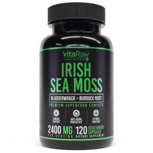 Frente del frasco VitaRaw Sea Moss cápsulas