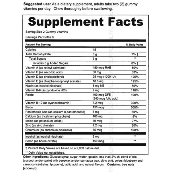 vita_fusions gomitas etiqueta y nutrición