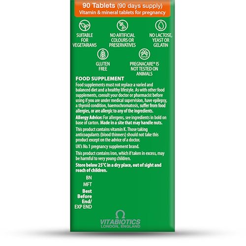 Suplemento Vitabiotics Pregnacare original para mujeres
