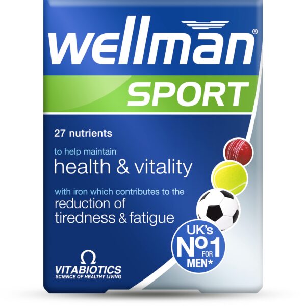 Caja de Vitabiotics Wellman Sport tabletas - frente