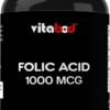Vitabod ácido fólico tabletas vegetarianas 500 unidades