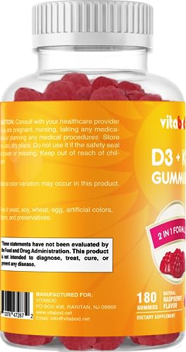 Gomitas D3 y K2 Vitabod con ingredientes naturales y calidad superior