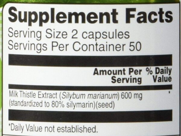 Version 1.0.0 Vitacost caja cápsulas extracto cardo mariano antioxidante
