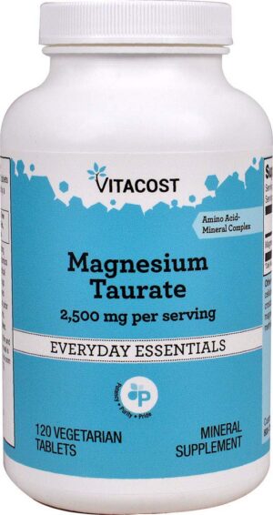 Frasco de Vitacost Magnesium Taurate
