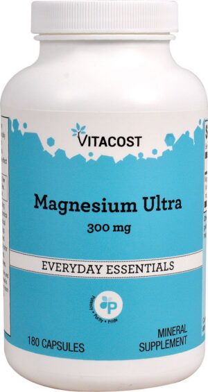 Version 1.0.0 Vitacost Magnesium Ultra frasco y cápsulas