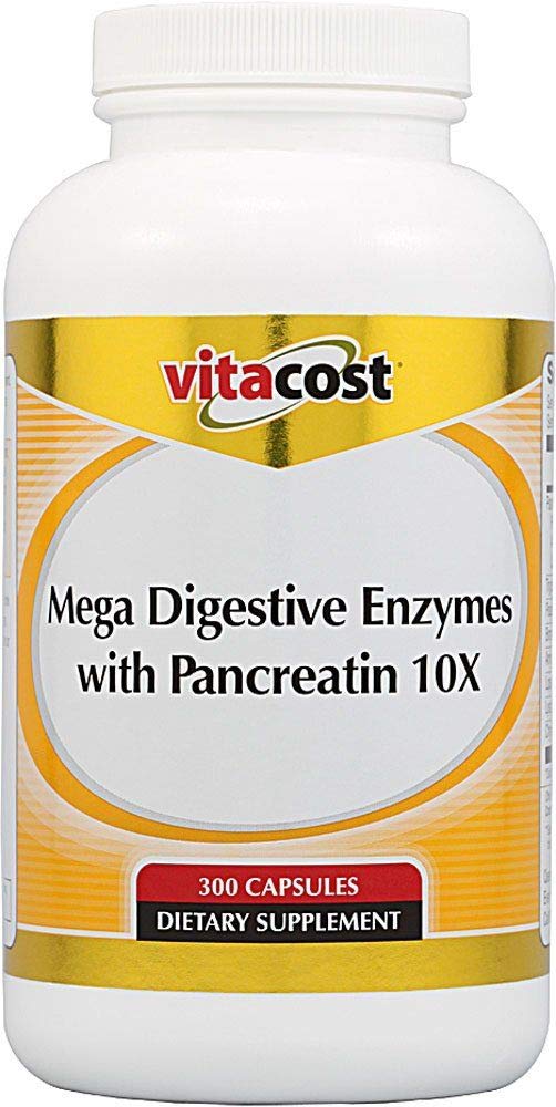 Vitacost Mega Digestive Enzymes con Pancreatina 10X