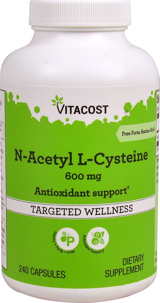 Vitacost N-acetilcisteína 600 mg frasco