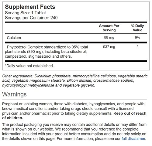 Etiqueta Vitacost Phytosterol Complex Beta-sitosterol