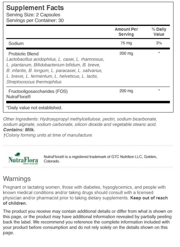 Version 1.0.0 Etiqueta de Vitacost Probiotic 15-35