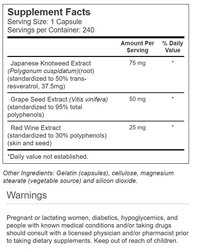 Vitacost Resveratrol etiqueta