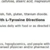 Etiqueta y frasco del suplemento Vitacost Thyroid Complex con L-Tirosina