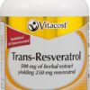 Frasco Vitacost Trans-Resveratrol etiqueta frontal