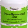 Vitacost Trans-Resveratrol Plus etiqueta y envase