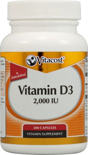 Vitacost vitamina D3 cápsulas frasco