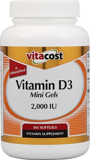 Vitacost Vitamin D3 2000 UI capsulas blandas