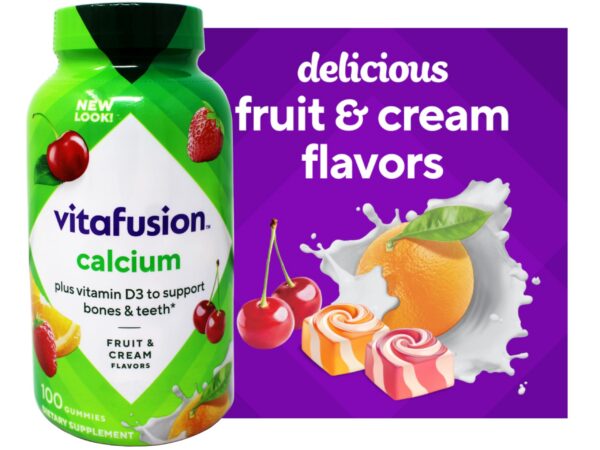 Envase Vitafusion Calcium Gummies abierto