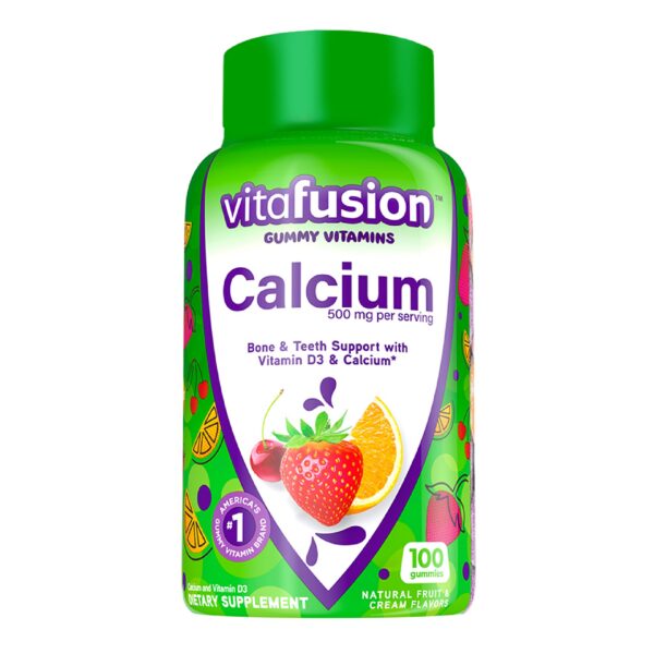 Etiqueta frontal Vitafusion calcium gummies
