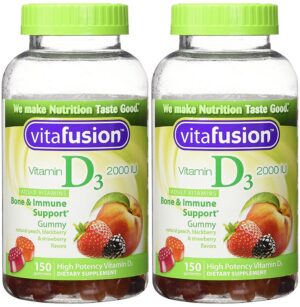 Gomitas Vitafusion vitamina D3 2000 UI Sabores naturales