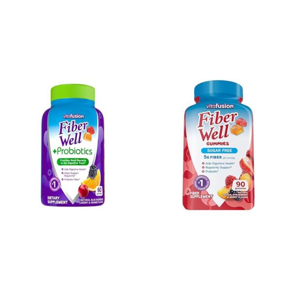 Vitafusion Fiber Well y probióticos gomitas para salud digestiva