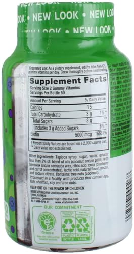 Frasco VitaFusion biotina 5000 mcg gomitas sabor arándano